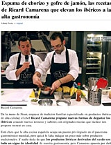Publicación sobre Espuma de chorizo y gofre de jamón, las recetas de Ricard Camarena que elevan los ibéricos a la alta gastronomía