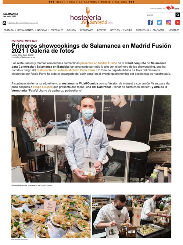 Publicación sobre FISAN y Madrid Fusión 2021