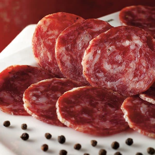 Saucisson de Bellota Ibérique coupé en tranches FISAN