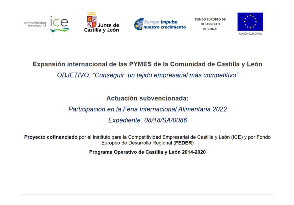 Certificado Competitividad Empresarial ICE: Participación en Feria Internacional Alimentaria 2022