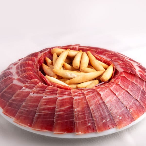 Jamón de bellota ibérico 75% raza ibérica D.O. Guijuelo Sabor tradicional Emplatado