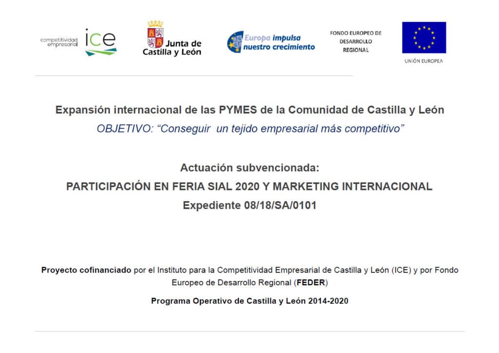 Certificado Competitividad Empresarial ICE: Participación en Feria SIAL 2020 y Marketing Internacional