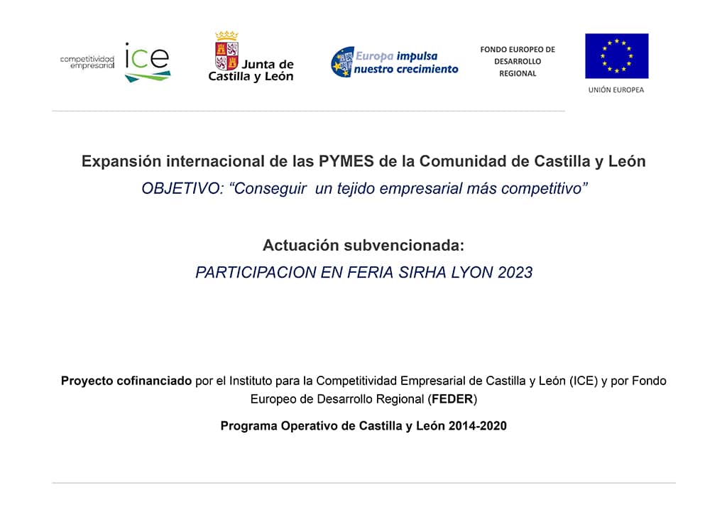 Certificado Competitividad Empresarial ICE: Participación en Feria SIRHA LYON 2023