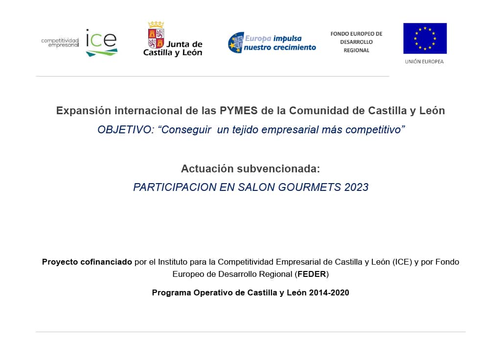 Certificado Competitividad Empresarial ICE: Participación en Salon Gourmets 2023