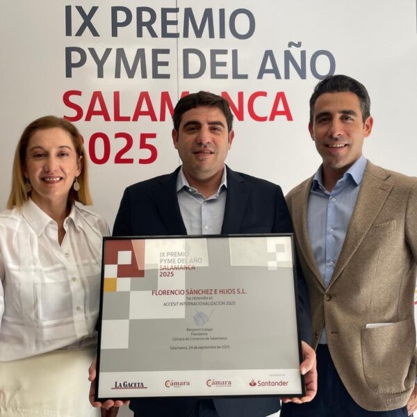 CELEBRAMOS CON ORGULLO EL PREMIO A LA INTERNACIONALIZACIÓN DE LA CÁMARA DE COMERCIO DE SALAMANCA
